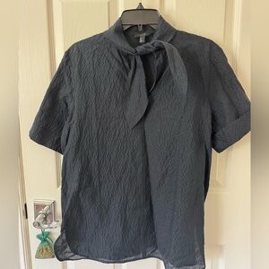 COS Men's Dark Blue Textured Button Down Shirt